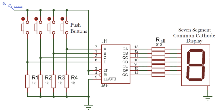 7-Segment Display Driver Circuit Diagram