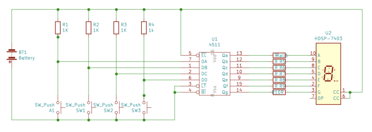 Final Layout for 7-segment Driver Circuit using KiCad